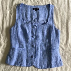 J. Crew EUC Scoopneck Linen-blend Vest